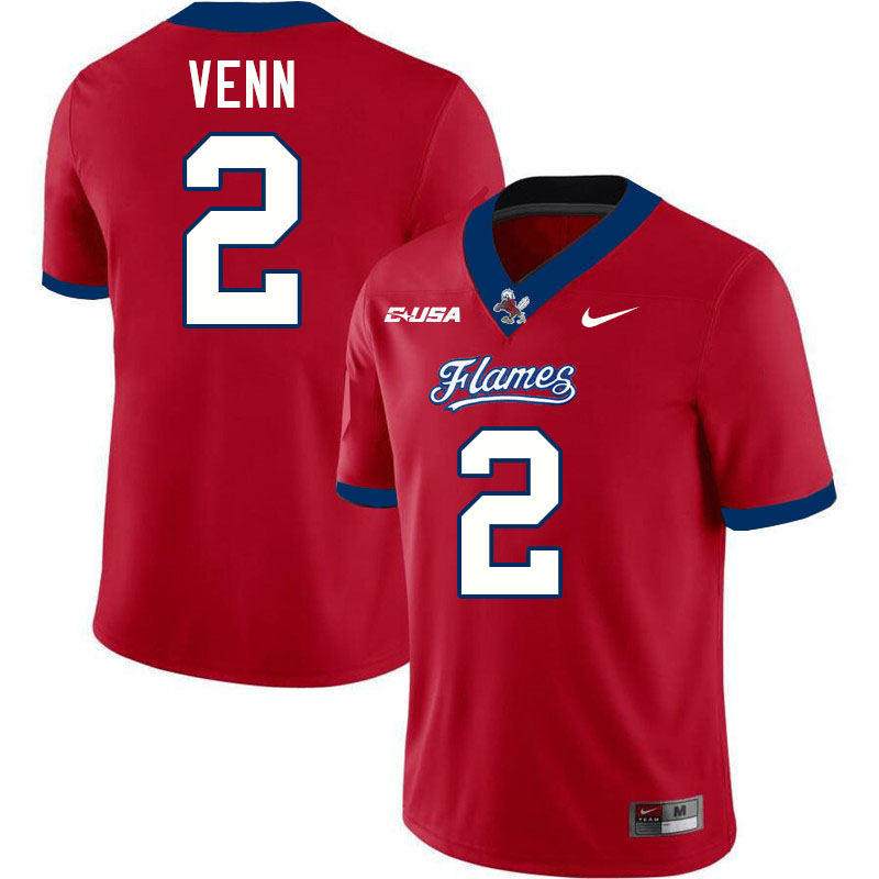 Liberty Flames #2 Victor Venn College Football Jerseys Stitched-Red